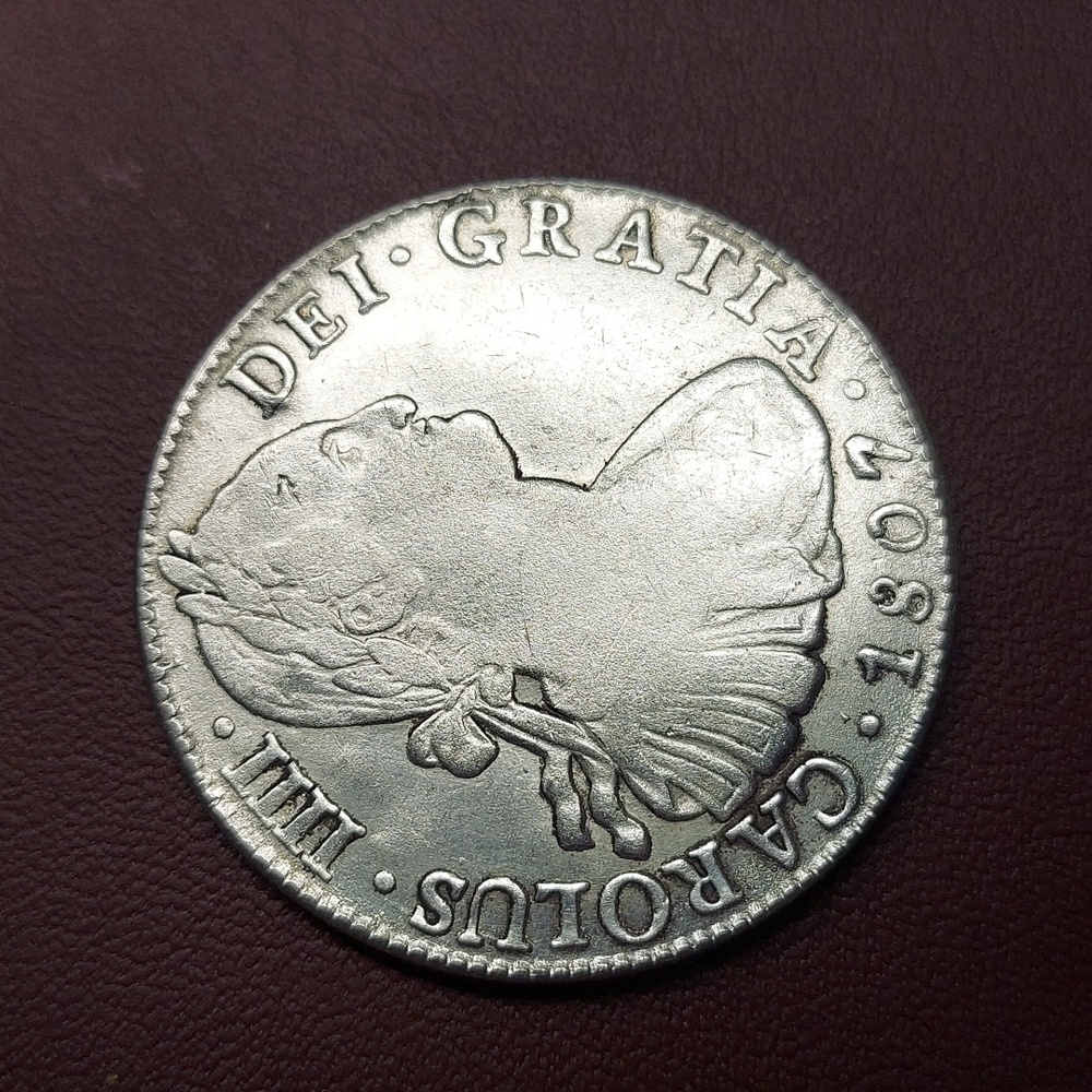 Hispan 1X1 Remade Souvenirs Product Brass/Silver Component Coin 1807 Carolus III